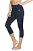 icyzone Women Workout Clothes Athletic Leggings Capri Activewear Hot Yoga Pants(XL, Blueberry)