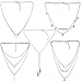 Angelus 5 PCS Long Lariat Y Chain Necklace Set Simple Bohemia Multilayer Pendant for Women