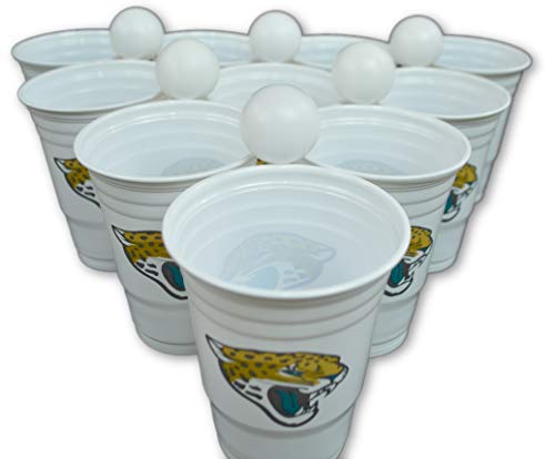 NFL Fan Shop Beer Pong Set. Rep Your Favorite Team with the Classic Game of Beer Pong at home or at the Tailgate Party - Comes with 22 Cups and 6 Ping Pong Balls (Jacksonville Jaguars) - Thumbnail 2