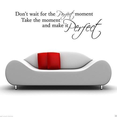 PERFECT MOMENT Wall Art Sticker Lounge Quote Decal Mural Stencil Transfer WSD528