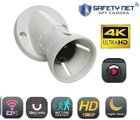 CAM 360 SAFETYNET 4K Spy WiFi IP Holder HD Mini Camera 1920px1080p HD Audio Video Recording Watch Live 24 Hours Small Surveillance Security Camera for Home