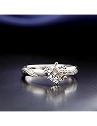 Stunning Flame Solitaire Engagement Ring Cubic Zirconia CZ in White Gold Plated Sterling Silver for Women   Excellent Cut, D Color, FL Clarity & Exquisite Polish