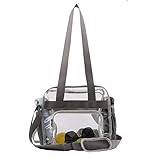 Heavy-Duty Clear Stadium Bag Clear Crossbody Tote Bag NFL & PGA Stadium Approved 12 x 12 x 6, with Extra Long Adjustable Shoulder Strap and Handles