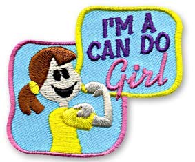 Cub Girl Boy I'M A CAN DO GIRL Embroidered Iron-On Fun Patch Crests Badge Scout Guides