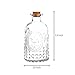MyGift Vintage Embossed Clear Glass Bottle, Apothecary Style Flower Bud Vase, Essential Oil Diffuser Bottles with Cork Lid, Set of 2