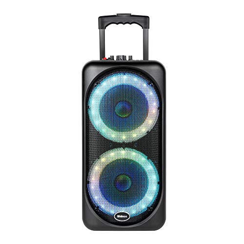 Shinco Karaoke Speaker with Party Lights - Dual 8 Inch Subwoofer Portable Karaoke Machine