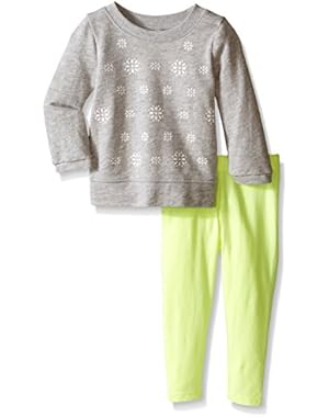 Baby Girls' 2 Piece Glitter Set (Baby) Heather