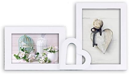 Web2o Cadre Photo Pele Mele 2 Photos 10x15 1 Coeur Deco Blanc