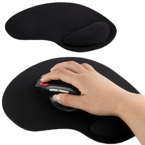 Lowpricenice Ultra Slim Cloth Wrist Rest Mouse Pad (Black)