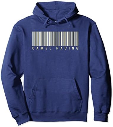 Unisex Camel Racing Bar Code Hoodie Medium Navy