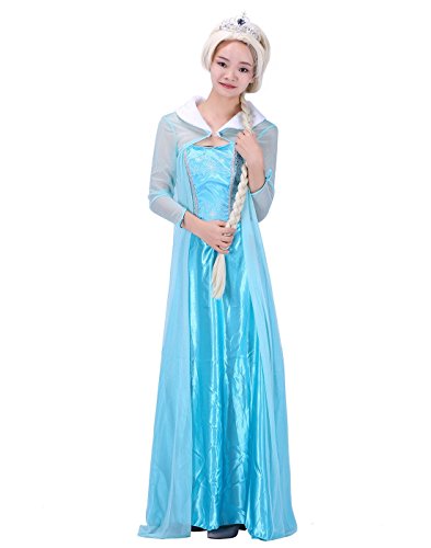 HDE Womens Adult Ice Princess Wig Prestyled Long Blonde Braid Cosplay Costume - Image 5
