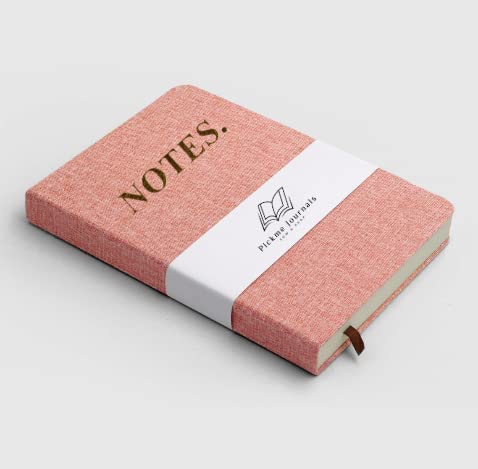 inspirational Spring/Summer notebook for women and men, journal, diary, notepad, planner, lined paper & plain paper art gift, hard linen fabric cover, 264 pages, includes book mark (blue)