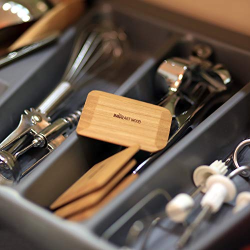 Mr.Art Wood Pot, Pan & Bowl Wooden Scraper (Pack of 4), Size 2.8" x 2.4" - Made in Europe, Helps To Remove Tough Stains, Grime & Dirt - Multipurpose Kitchen Tool, 100% Natural Ash Wood