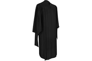 Endea Graduation Deluxe Classic Matte Black Masters Gown Academic Regalia Unisex