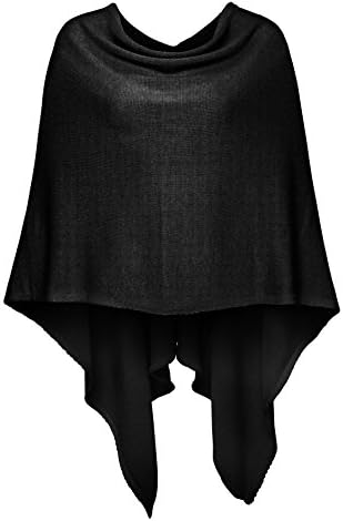 Womens Poncho Cotton Cape Sweater Knit Solid short wrap - various colors
