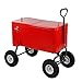 Clevr 80 Quart Wagon Cooler Rolling Party Ice Chest, Red, w/Long Handle and 10