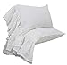 Queen's House Linen Pillowcases King Size White Shams Pillow Covers Set of 2-White