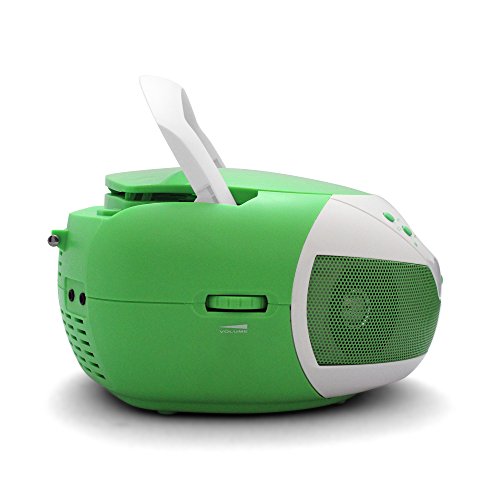 Tyler-Portable-Neon-Green-Stereo-CD-Player-with-AMFM-Radio-and-Aux-Headphone-Jack-Line-In-TAU105-NGRN