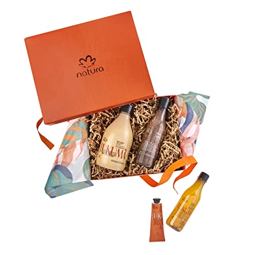 natura Ekos Tukumã Collection Replenishing Gift Set (4 Products) - Body Lotion, Hand Cream, Shower Oil, and Shower Gel - Gift Box - Vegan Skin Care - Brazilian Beauty Secrets - Self Care & Body Care