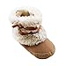 Itaar Baby Infant Bowknot Boots Soft Crib Shoes Toddler Warm Fleece Prewalker , Khahi, 6-12M