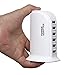 Qooltek 44W 6 Port USB Charger Tower Portable USB Charging Station Desktop Wall Charger for iPhone 8, iPhone X, iPhone/7/6s/Plus, iPad, Galaxy S7/S6/Edge(White)