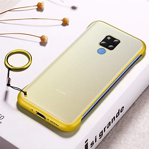 LBSJW Cellphone Case Frosted Anti-skidding TPU Protective Case with Metal Ring for Huawei Mate 20 X(Black) Silicone Cover Anti-Scratch Shockproof Back Bumper (Color : Yellow)