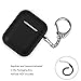 AhaStyle Full Protective Cover Keychain Silicone Case for Apple AirPods (Black)