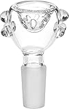 SCIENTIFIC GLASS, 12-913 14MM Male Bowl Sphere Head Grip Dots Full Melt Clear