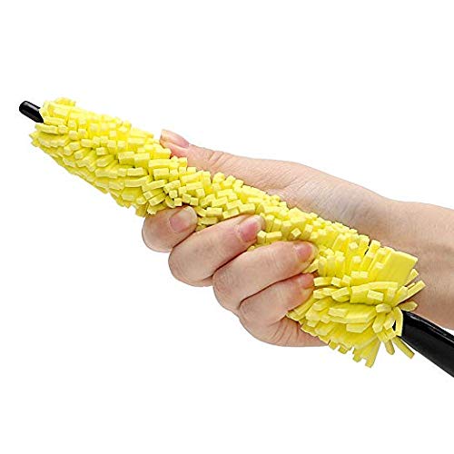 Voberry@ Sponge Car Wheel Cleaner Brush, Car Wash Sponges Tools, Plastic Handle Car Washing Brush Tire Rims, Vehicle, Motorcycle, Bicycle, Engine, Exhaust Tip (Yellow) (1) - Thumbnail 5