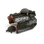 uxcell Green Gray Resin Tree Hole Reptiles Turtle Hut Shelter Decor for Terrarium