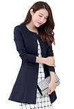 MWW Women's Business Blazers Junior's V-Neck Casual Suits One Button Jackets Dark Blue