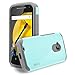 Moto E 2nd Gen Case, RANZ Grey with Aqua Blue Hard Impact Dual Layer Shockproof Bumper Case For Motorola Moto E 2nd Generation 3G/4G LTE (2015 Released)