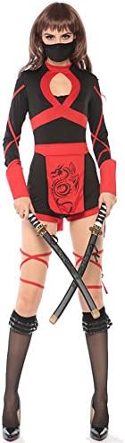FULANDA Ladies Womens Ninja Costume Fancy Dress for Halloween