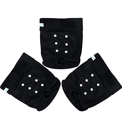 Paw Legend Washable Reusable Female Dog Period Diapers for Heat Doggie Puppy Diapers for Female Dogs (3 Pack, Large)