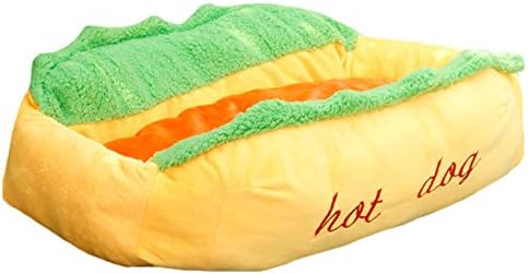 Cute Hot Dog Simulation Summer Winter Both Available Detachable Dog Sofa Bed Pet Supplies Yellow