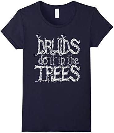Womens Druids do it in the Trees T-Shirt. Role Play Board Game RPG Large Navy