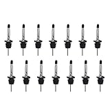 Homder 14 Pack Classic Stainless Steel l Liquor Bottle Speed Pourers Tapered Spout with Rubber Dust Caps