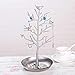 CrazySound Jewelry Holder/Jewelry Organizer, Silver Birds Tree, Jewelry Stand Display for Hanging Earrings,Necklace,Bracelet Rack Tower(Silver)