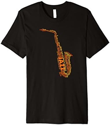 Mens Word Art of Saxophone T Shirt - Jazz Related Gifts 3XL Black