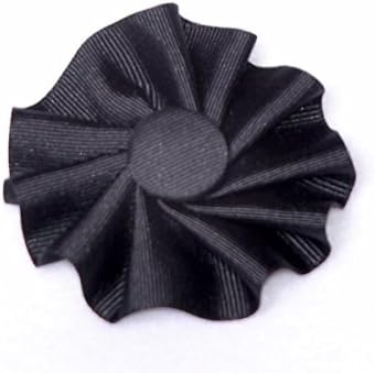 Mountain Goth LLCBlack Ribbon Cockade Badge Hat Trim with Brooch Pin Back