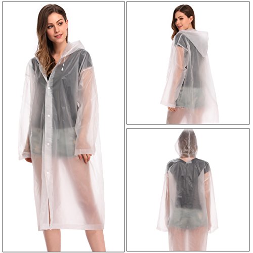 EnergeticSky EVA Portable Raincoat,Reusable Rain Poncho with Hoods and Sleeves,Non-Toxic,No Plastic Smell,Environmentally Friendly,Light Weight and Perfect for Outdoor Activities