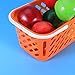 TOYMYTOY Shopping Basket Toy Portable Kids Plastic Grocery Basket with Handle for Children Kids Kitchen Pretend Play Toy (Orange)