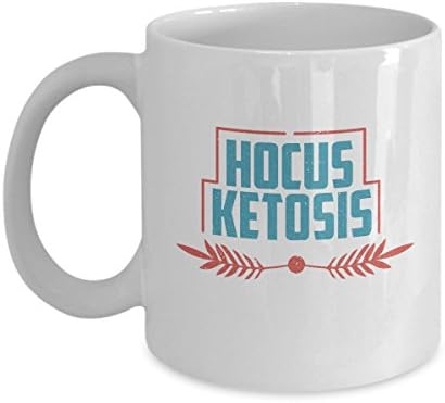 Candid Awe - Gifts For Keto Diet Fanatics: "Hocus Ketosis" Ketosis, Ketogenic, Keto Diet, Keto Life, 11oz White Mug, Ceramic Coffee Cup