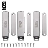 JQK Magnetic Door Catch, Stainless Steel Cabinet Magnet Closet Catches 3 Pack, 1.2mm Thickness Silver, CC120-P3
