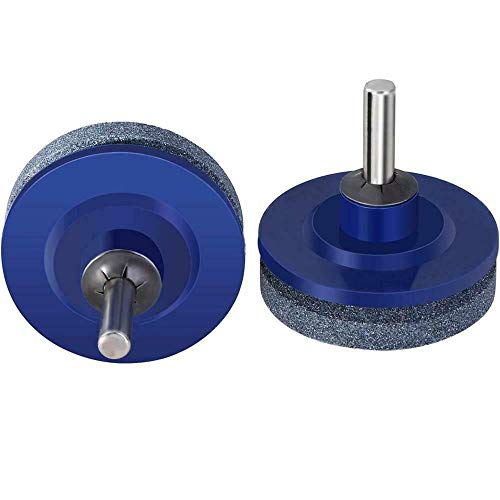 2Pcs Lawn Mower Blade Sharpener Lawnmower Lawn Mower Sharpener For Power Drill Hand Drill (Blue)