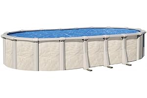 Lake Effect Pools 'Forever' 15 ft x 30 ft Oval Above Ground Swimming Pool | 54 Inch Steel Side Walls | Kit Includes: 25 Gauge Overlap Liner & Widemouth Skimmer
