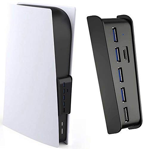 5 Port USB Hub for PS5, Megadream High-Speed