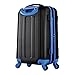 Olympia USA Apache II 22 Inch Expandable Rolling Carry On Lightweight Hardside Double 4 Wheel Spinner Luggage Suitcase with Locking System and Hidden Laptop Compartment, Black/Blue