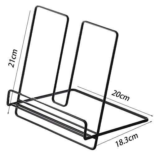 Book Stand Eco Friendly Iron Wire Students Stationery Practical Kitchen Rest Rack Baking Tool Cookbook Stand Storage Hands Free Durable Desktop Home(White) - Thumbnail 2