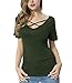 Songbai Women's Summer Cross Front Tops Deep V Neck Casual Teen Girls Tees T Shirts ...